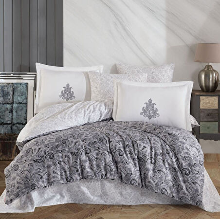 Çift Kişilik Saten Nev Mirabel Gri