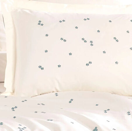 Çift Kişilik Poplin Premium Nakışlı Nev Spring Krem