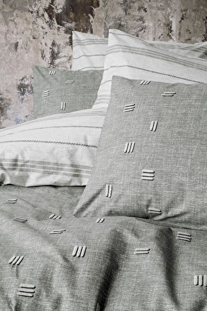 Klein Nakışlı Çift Kişilik Nev Takımı Patara Gri