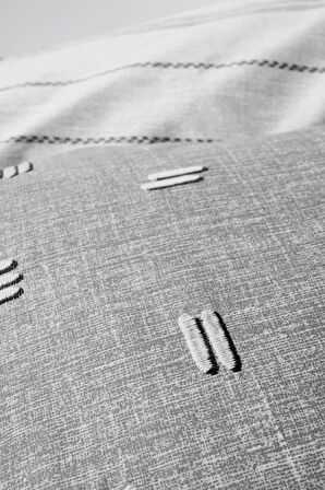 Klein Nakışlı Çift Kişilik Nev Takımı Patara Gri