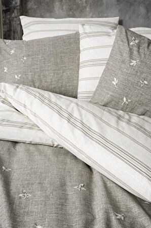 Klein Nakışlı Çift Kişilik Nev Takımı Moke Kahve