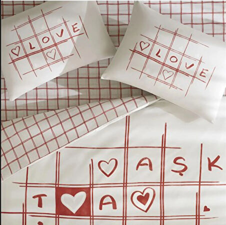 Glow Parlayan Çift Kişilik Nev Takımı Romenta Kırmızı