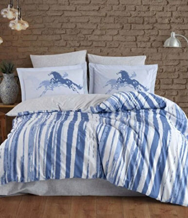 Çift Kişilik Poplin Nev Cascade Lacivert