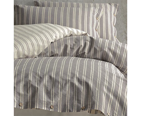 Butik Native Serisi Çift Kişilik Nev Takımı Madras v1 Gri