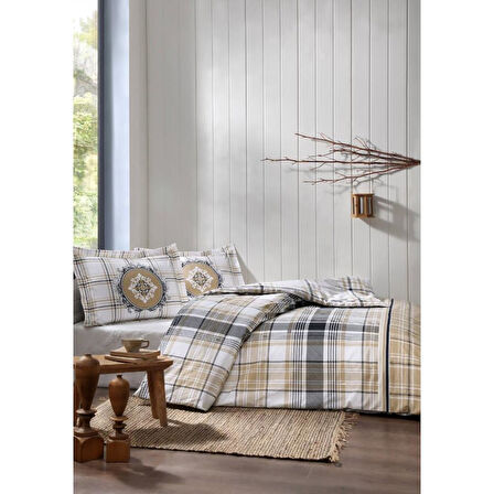 Özdilek Çift Kişilik Ranforce Nev Takımı Ocre Bej