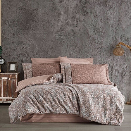 Çift Kişilik Poplin Nev Takımı Silvana Kahve