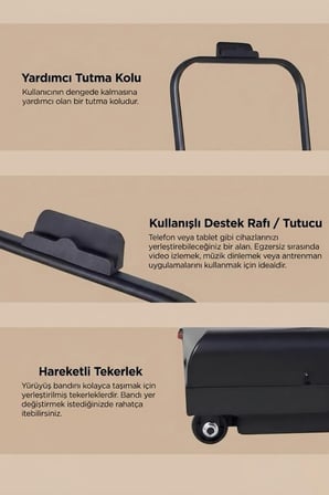 Delux Serisi Kondisyon Yürüyüş Fiziksel Aktivite Koşu Bandı VEP1002 Siyah