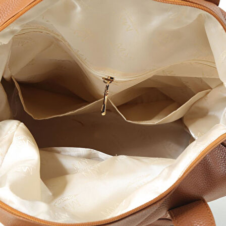 Kitty Deri Anne Bebek Bakım Sırt Çantası 7271 Taba