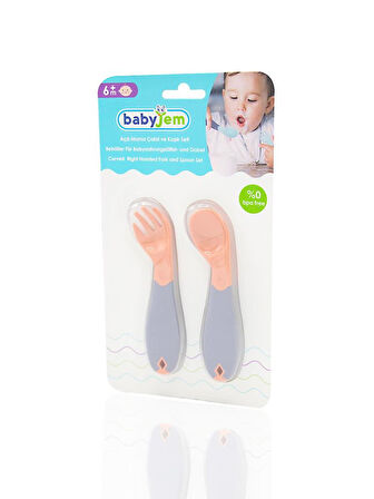 Açılı Mama Kaşık Çatal Takımı 703 Gül Kurusu