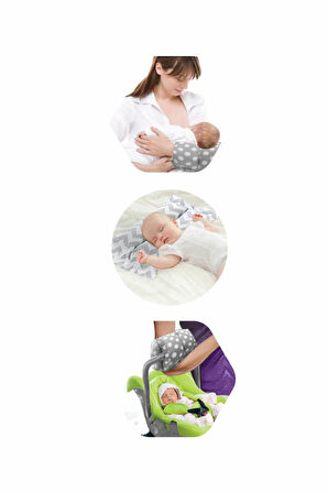 Nessiworld   Çok Amaçlı Emzirme Yastığı 523 Gri Zigzag