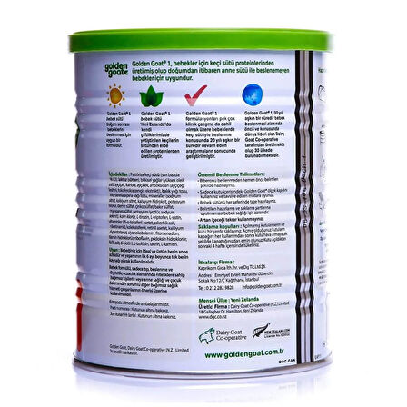 Nessiworld Golden Goat 1 Keçi Sütlü Bebek Sütü 0-6 Ay 400 Gr