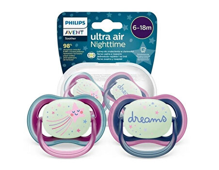Nessiworld Philips Avent Ultra Air Gece Emzik 6-18 Ay Kız