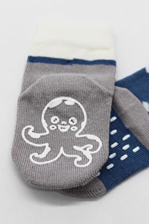 Nessiworld Bistyle Hayvan Figürlü Kaymaz Erkek Soket Çorap 2'Li BS10119 İndigo