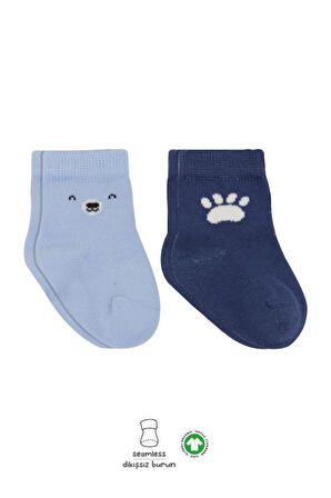 Nessiworld Bistyle Bear Penye Soket Çorap 2'Li BS10116 Mavi