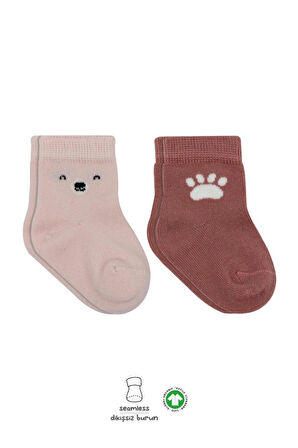 Nessiworld Bistyle Bear Penye Soket Çorap 2'Li BS10116 Pembe