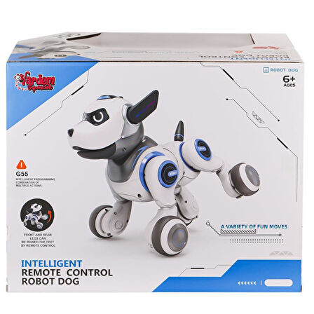 Nessiworld G55 Kumandalı Şarjlı Işıklı Müzikli İnteraktif Robot Köpek -Vardem Oyuncak