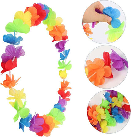 Nessiworld Rengarenk Hawaii Boyun Çelengi Havai Partisi Kolyesi 1 Adet