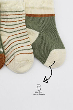Bistyle 3'Lü Penye Kız Soket Çorap BS10112 Nil