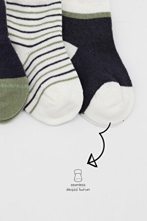 NessiWorld 3'Lü Penye Erkek Soket Çorap BS10111 Antrasit