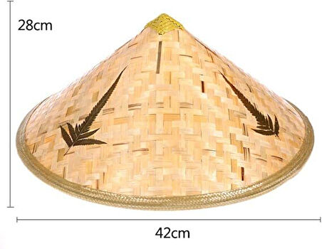 Nessiworld Naturel Renk Cambodia Kamboçyalı Vietnam Şapkası PVC Hasır