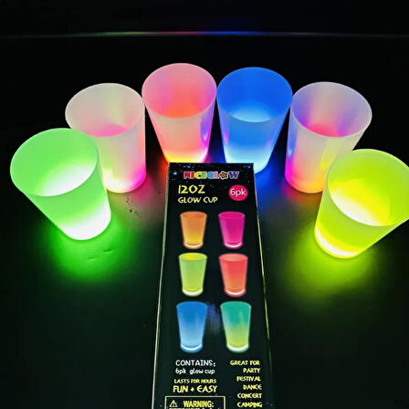 Glow Partisi Bardakları 6 Renk 6 Adet 1.5 oz