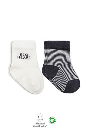 Nessiworld Bistyle Big Heart Penye Soket Çorap 2'Li BS10117 Antrasit