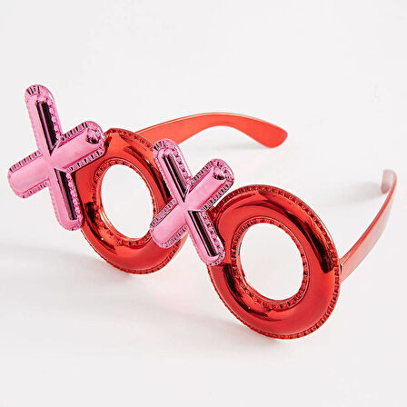 Nessiworld Kırmızı Renk Xoxo Yazılı Parti Gözlüğü 17x7 cm
