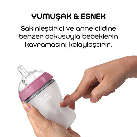 Nessiworld Comotomo Antikolik Silikon Biberon 250 ml 3-6 Ay Pembe
