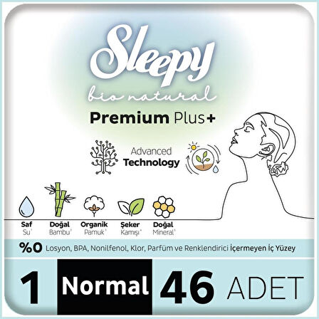 Nessiworld Sleepy Bio Natural Premium Plus Mega Normal Ped 46 Adet