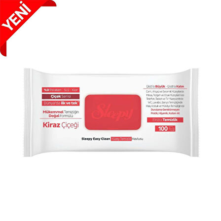Sleepy Yüzey Temizlik Havlusu 100 Adet Kiraz