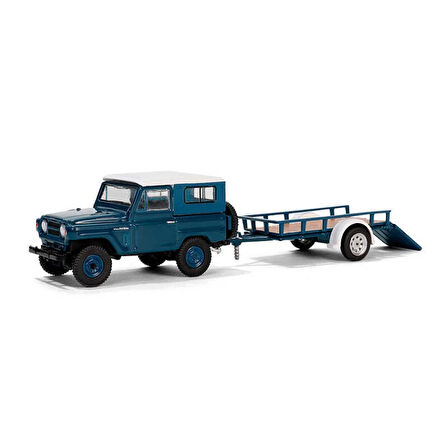 Greenlight 1/64 Hitch & Tow Series 31 - 1961 Nissan Patrol Hard Top with Utility Trailer