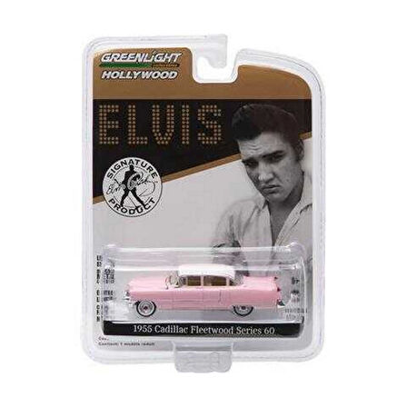 Nessiworld Greenlight 1/64 Hollywood Series 14 - Elvis Presley (1935-77) - 1955 Cadillac Fleetwood Series 60 "Pink Cadillac"