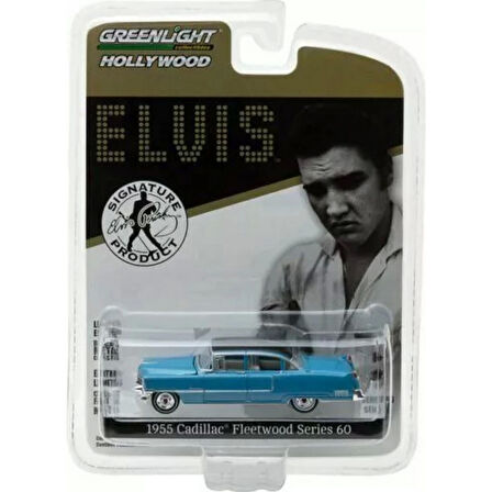 Nessiworld Greenlight 1/64 Hollywood Series 16 - Elvis Presley (1935-77) - 1955 Cadillac Fleetwood Series 60 "Blue Cadillac"