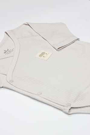 Bistyle Organic Modal Flying Balloons Kruvaze Uzun Kol Body BS17121 Bej