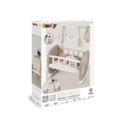 Smoby Baby Nurse Sallanan Dönenceli Bebek Beşiği 220372