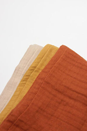 Bistyle 6'lı Müslin Mendil 20x20 cm 90106 Kiremit Bej Hardal