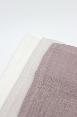 Bistyle 6'lı Müslin Mendil 20x20 cm 90106 Taş Ekru Antrasit