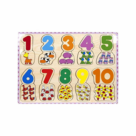 1006609 Tahta Bultak Rakamlar Hayvanlı