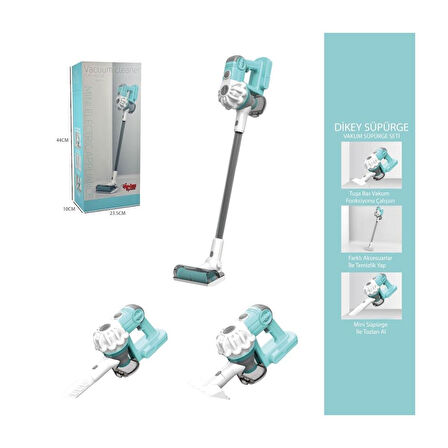 LS8807Q Vardem Dikey Elektrik Süpürgesi Kapalı Kutu Yeşil-Gri 3 in1