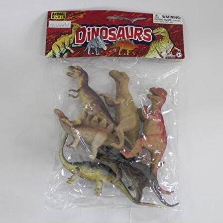 SH-9001-Vardem Poşetli 6Pcs 8 İnch Çiftlik Hayvan ve Dinozor Set