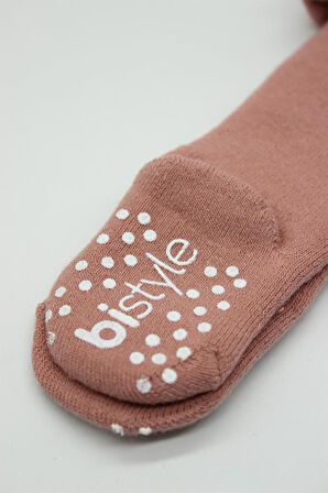 Bistyle Tekli Kaymaz Mix Havlu Külotlu Çorap BS50501M Pudra