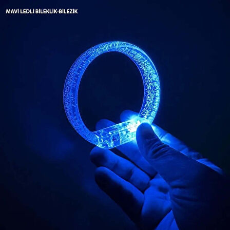 Nessiworld Mavi Led Işıklı Baskı Yapılabilen Pilli Bileklik Bilezik 1,5 cm Genişlik