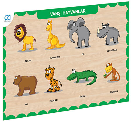 CAAHS-3213 CA GAMES AHŞAP VAHŞİ HAYVANLAR BUL-TAK
