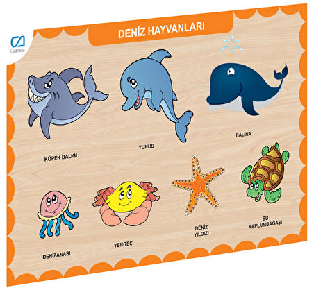 CAAHS-3212 CA GAMES AHŞAP DENİZ HAYVANLARI BUL-TAK