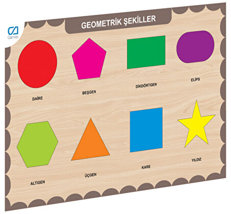 CAAHS-3204 CA GAMES AHŞAP GEOMETRİK ŞEKİLLER BUL-TAK