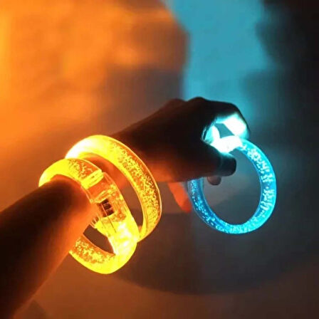Nessiworld Turuncu Led Işıklı Baskı Yapılabilen Pilli Bileklik Bilezik 1,5 cm Genişlik