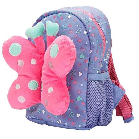 Peluş Kelebekli Mor Anaokulu Çantası