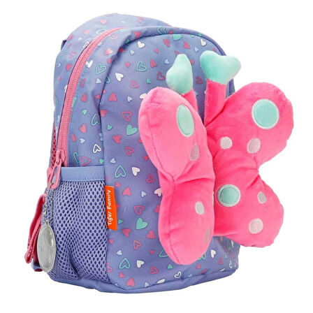 Peluş Kelebekli Mor Anaokulu Çantası