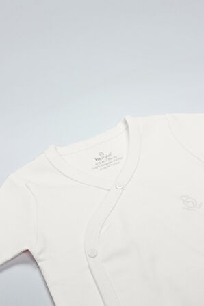 Bistyle Organik Natural Basic Style Kruvaze Yarım Kol Body BS17101 Ekru