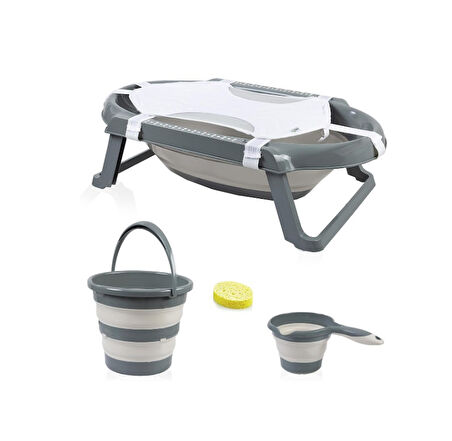 BabyJem Katlanır Banyo 5'Li Küvet Seti 596 Antrasit